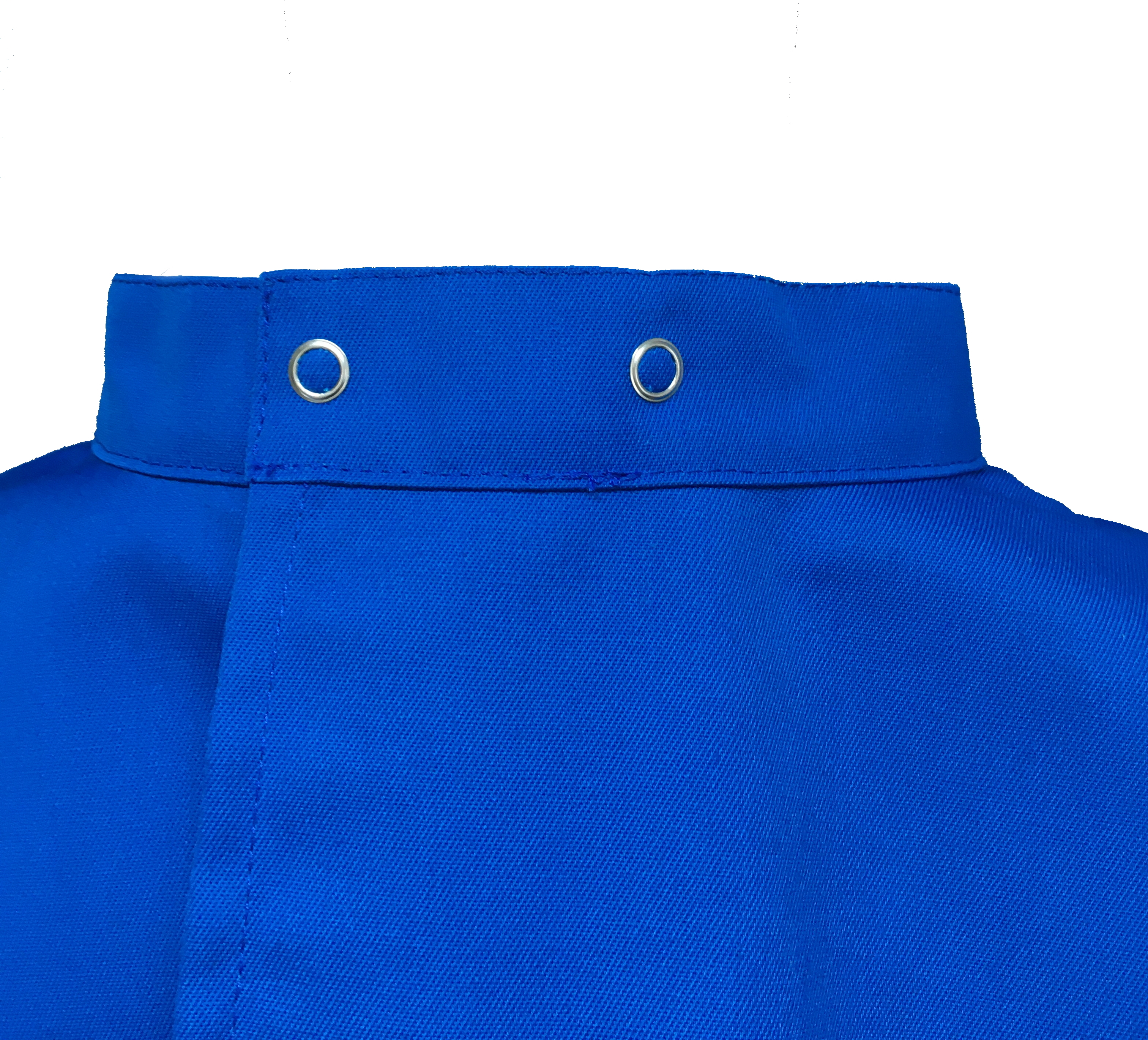 Wickelmantel 65% Polyester/35% Baumwolle blau mit Druckknöpfen
